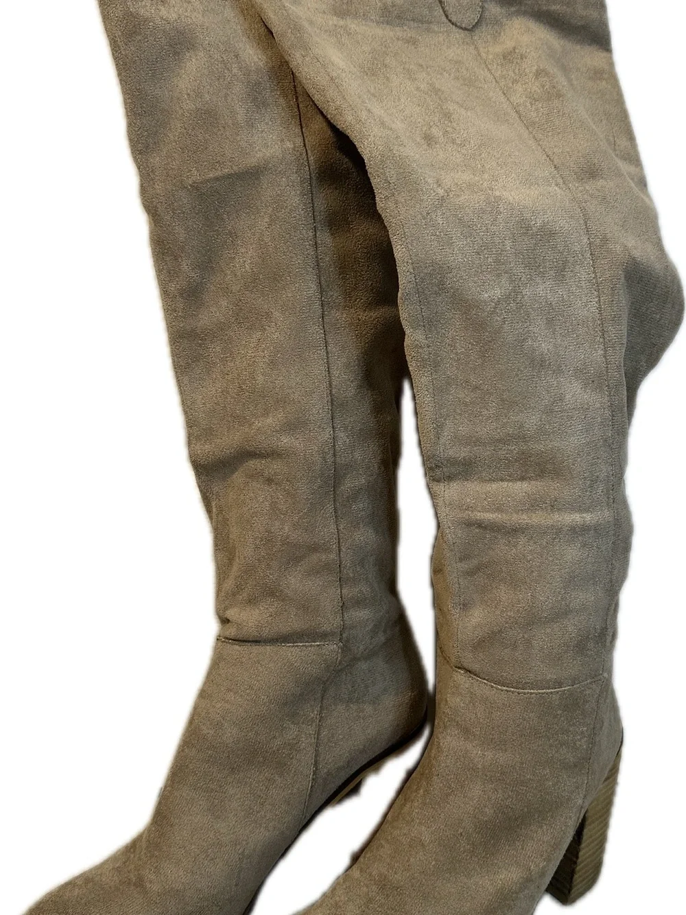 Mi.iM Women's Tall Suede Block Heel Boots - Taupe